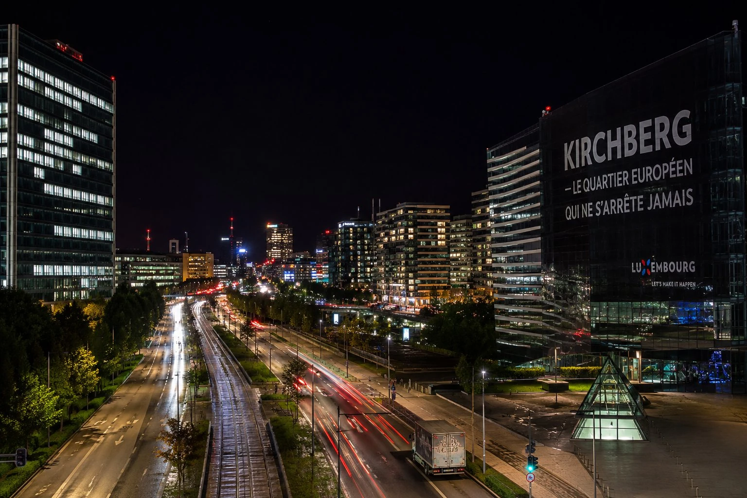 Kirchberg Luxembourg de nuit